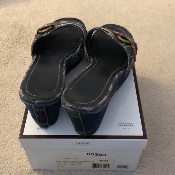 Coach denim wedges size 8 - Picture 3 of 10